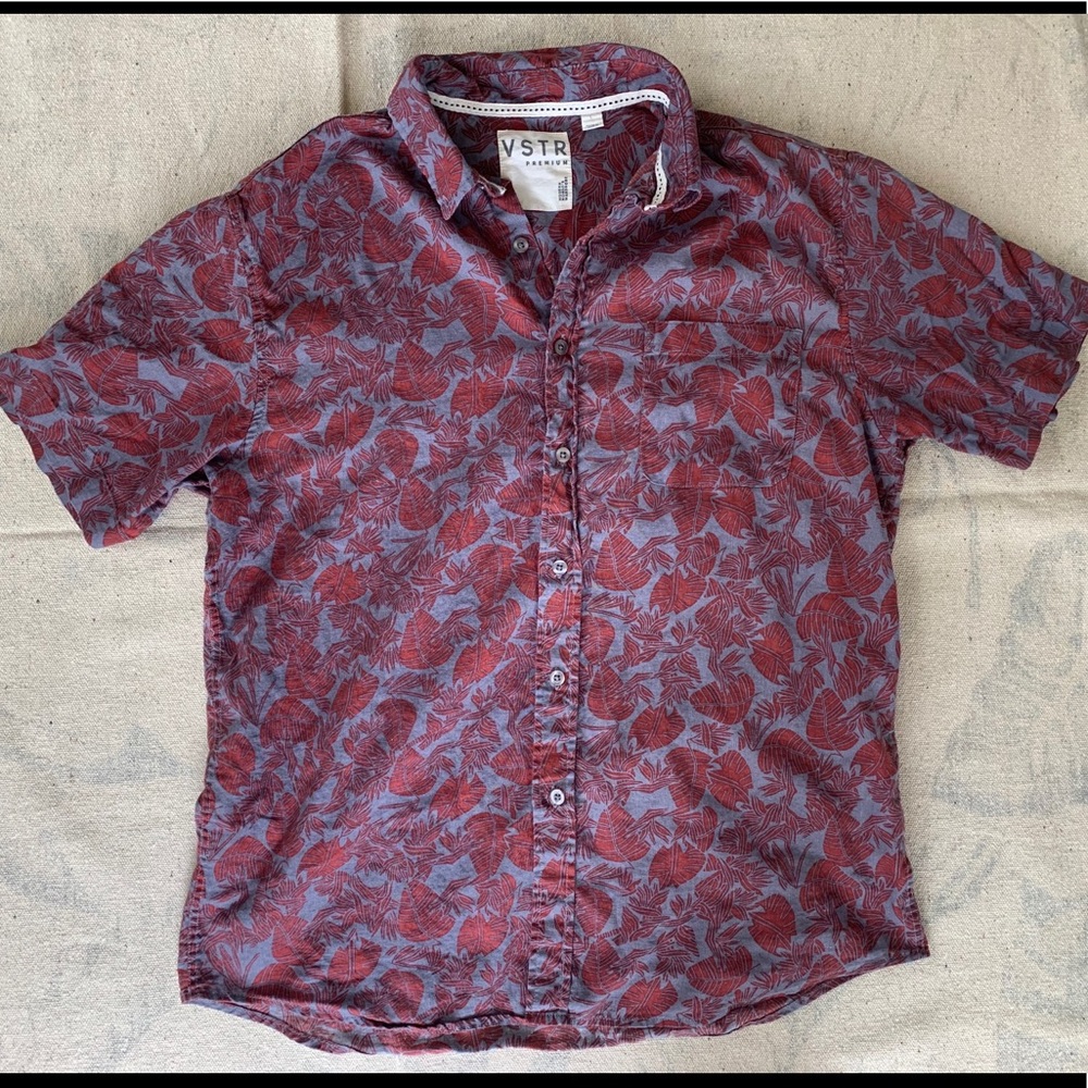 Men’s tropical print button up shirt large